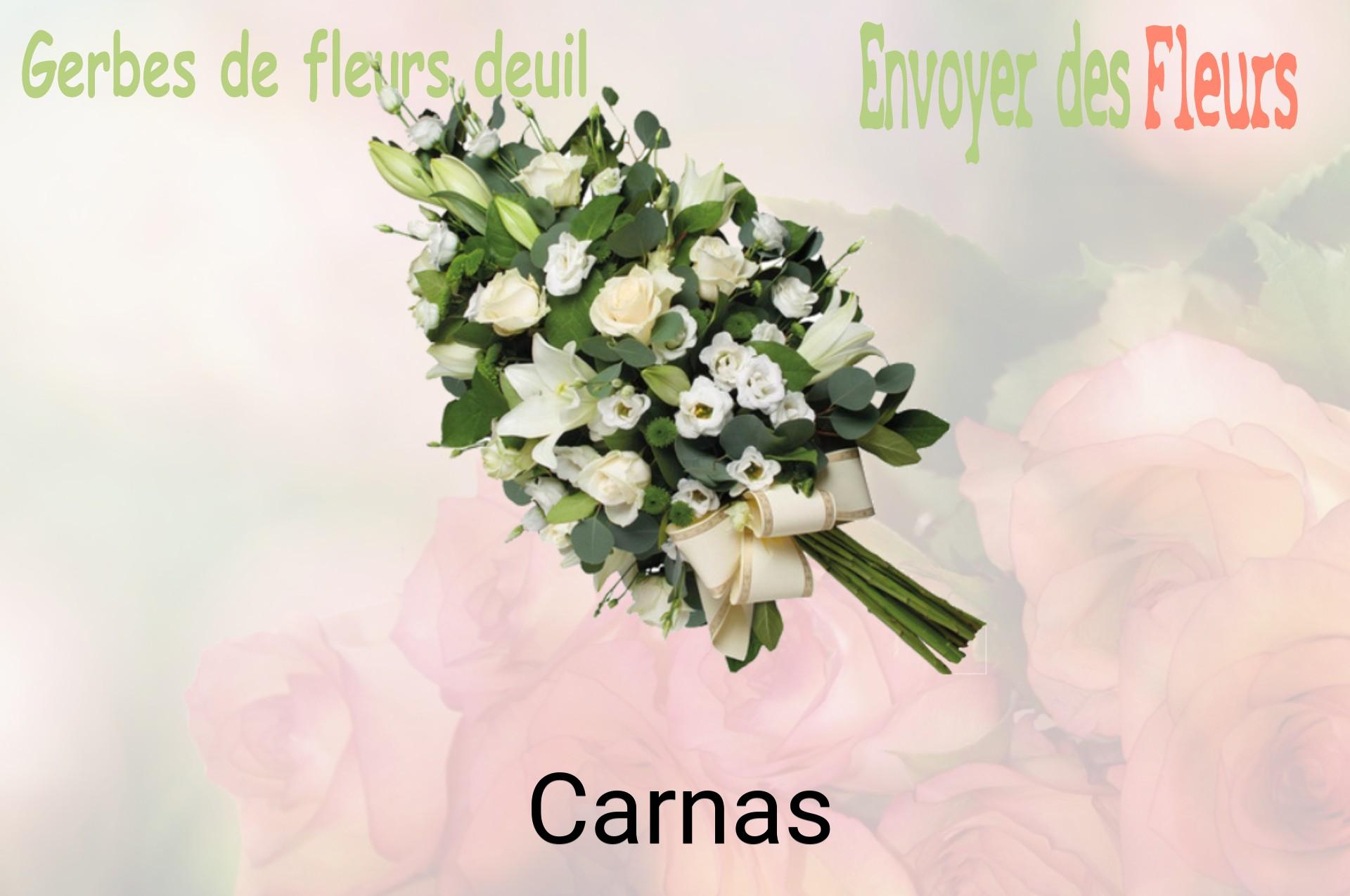 Gerbe de fleurs de deuil livrée à Carnas